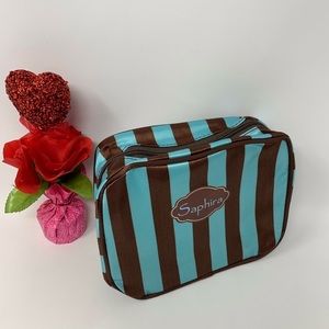 🎁 New Cute Brown & Blue Saphira Makeup Bag!